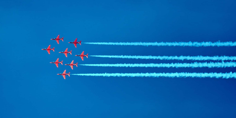 RAF Red Arrows : White Smoke in Distance - #redarrows #redarrowstour